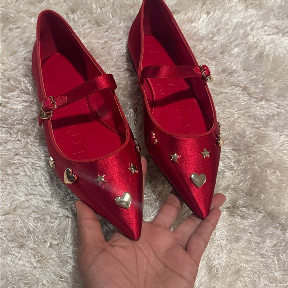 Karl Lagerfeld Veyda Pointed Toe Red Mary Jane - Picture 3 of 11